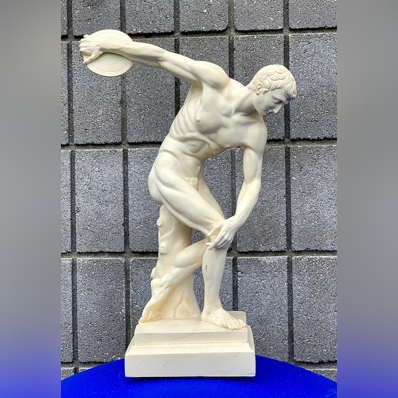 Mid Century Vintage Large Hand Sculpted DISCOBOLUS OF MYRON Statue - Picture 3 of 16